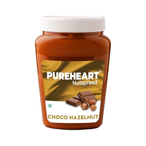 Image of PUREHEART Choco Hazelnut Spread 350g with Free Stationery Kit | Creamy Chocolate Hazelnut Spread | Healthy Breakfast Spread for Kids | Protein Rich Energy Spread for Bread Sandwich & Tiffin