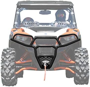 SuperATV Heavy-Duty Front Bumper for 2016+ Polaris General 1000/2017+ General 1000 4 | Wrinkle Black | Made of 1.25" Heavy-Duty Tubing | UV-Resistant Powder Coat Finish | Full Front End Protection!