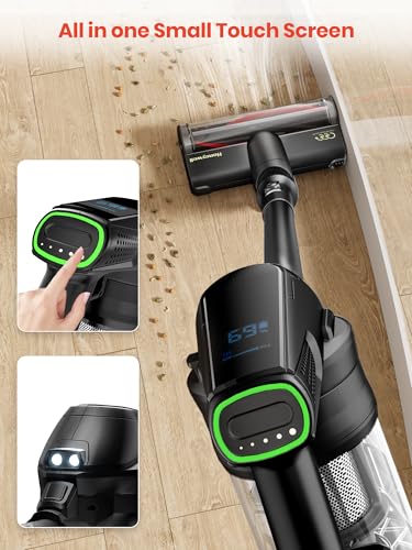 Honeywell Cordless Vacuum Cleaner, 600W 60Mins Runtime Vacuum Cleaners for Home, Cordless Vacuum w/self-Cleaning, Touch Screen, Flexible Stretch Hose for Pet Hair/Carpet/Hardwood Floor, VC16 - image 3