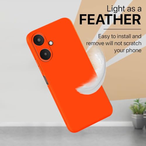Image of Back Cover for Mi Redmi 13C 5G / Poco M6 5G | Full Camera Protection | Premium Liquid Silicon Case | Flexible Bumper Case for Mi Redmi 13C 5G / Poco M6 5G (Orange)