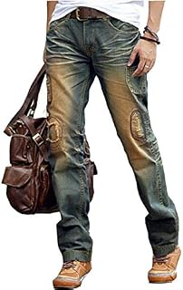 Newfacelook Designer Fashion Ripped Denim Blue Mens Jeans Trouser Pants Blue