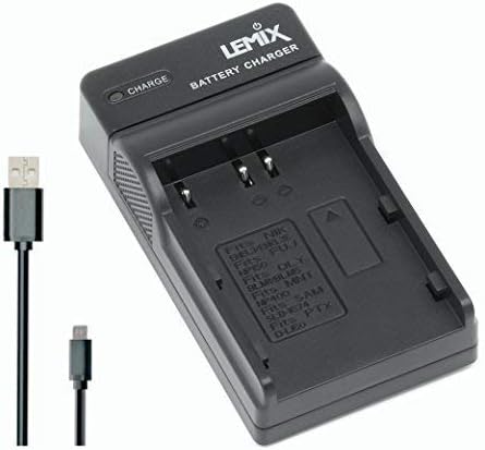 Lemix (Nik-ENEL3) Ultra Slim USB Charger Compatible with Nikon EN-EL3 / Fujifilm NP-150 & Olympus BLM-5 Batteries & Listed Cameras Models inc. NIKON, Fuji, Olympus, Minolta, Samsung & Pentax Cameras