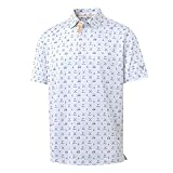 M MAELREG - Camisa de golf para hombre, manga corta, ajuste seco, estampado que absorbe la humedad, patrones de rendimiento...