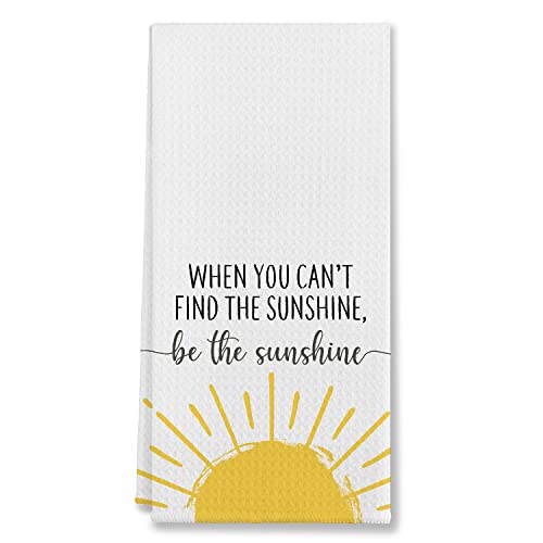 EIONEY Boho When You Can't Find Sunshine Be Sunshine Kitchen Towels & Tea Towels,Dish Cloth Flour Sack Hand Towel for Farmhouse Kitchen Decor,24 X 16 Inches Cotton Towels Dishcloths,Women Girls Gifts