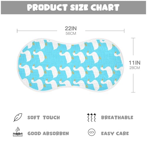 2 Pack Baby Burp Cloths, Soft Absorbent Burping Cloths for Babies, Cotton Milk Spit Up Rags, Large Size for Newborns, Baby Boys and Girls (Blue Duck Pattern)4