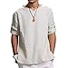 Kobay Chemise décontractée en Coton lâche de Grande Taille pour Hommes Haut de Coton et de Chanvre pour Hommes, été