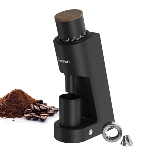 Best Single Dose Espresso Grinder 14 Burr Coffee Grinder,Wirsh Electric Single Dose Coffee Grinder Geimori GU38 with 38mm 6-Core Conical Burr