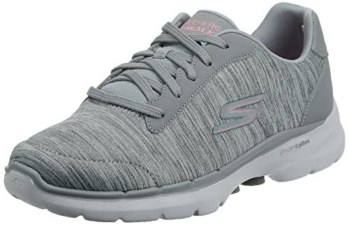 Skechers Women's GO Walk 6-Magic Melody Sneaker, Gray, 11