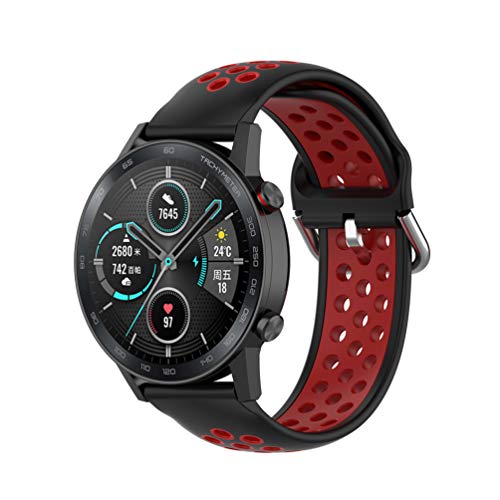 Comtax �K�� Watch GT 2/ GarminActive�ivivoactive 4) / watch GT/galaxy watch 46mm /gear S3 �o���h 22mm �o�C�J���[ �V���R�[�� �� �����x���g (�u���b�N+���b�h)