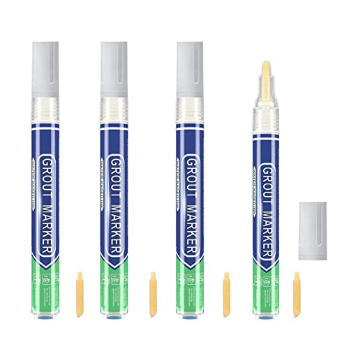 4 Pcs Bolígrafos de lechada Para Reparar los Huecos de Azulejos Manchados, lechada Antimoho, Especialmente Diseñada Para el Rejuntado Cover