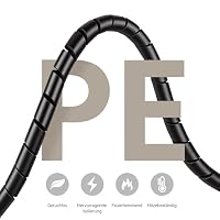 AGPTEK Kabelschlauch, Kabelschutzschlauch 6-19mm, 10m, Schwarz – Ansicht 3