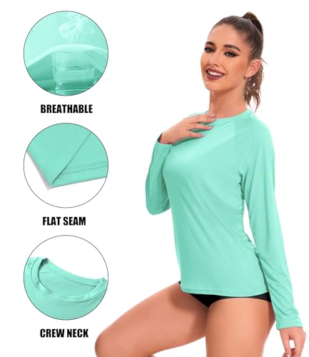 4 Pack Rash Guard for Women UPF 50+ SPF UV Sun Protection Long Sleeve Swim Shirt Workout Hiking Tops4