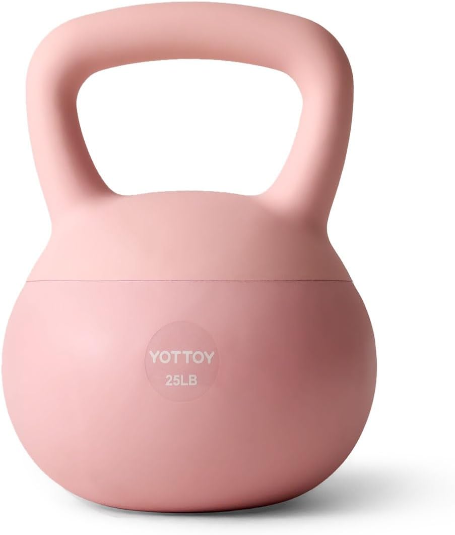 YOTTOY Soft Kettlebell,Kettlebell Anti-Slip Grip Weight for Home Workouts, Kettlebells Set Strength and Safety Guaranteed Pink 25 LB