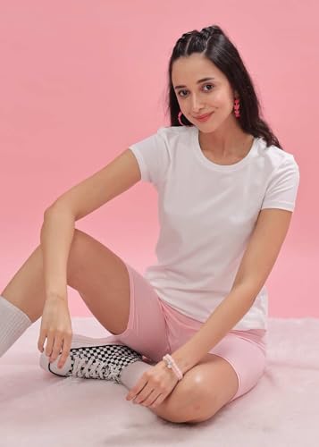 Image of Dollar Women's Solid Stretchable Cotton Round Neck Tshirt