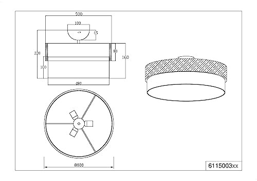 Trio Lighting Plafoniera Seasons Legno/Bianco Ø 50 Cm - 7