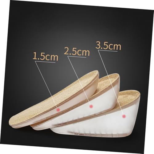 TOYZFRIENDY 2 Pairs Invisible Heightening Insoles for Men Soft E-TPU Gel Half Pads with Adhesive Non-Slip Inner Shoe Cushions Sweat-Absorbing Breathable Foot Inserts for Comfortable Height