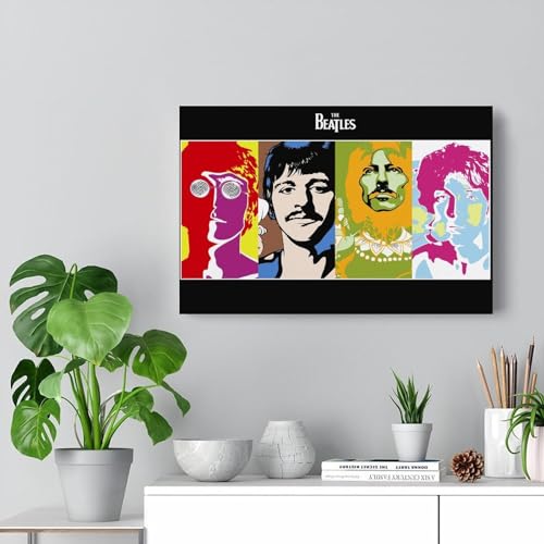 REOTTO Poster décoratif sur toile The Beatles Rock Band – Impression d’art moderne pour chambre à coucher – 20 x 30 cm - Les Beatles, Paul McCartney, John Lennon, RIngo Starr, George Harrison REOTTO Poster décoratif sur toile The Beatles Rock Band - Impression d'art moderne pour chambre à coucher - 20 x 30 cm – Image 8