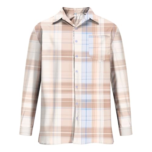 Mens Button Down Shirts Trendy 2025 Fall Regular Fit Long Sleeve Plaid Casual Lightweight Shirt Jacket with Pocket3