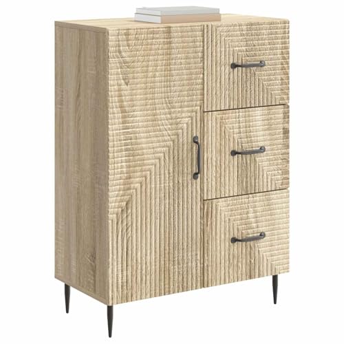 vidaXL Aparador Roble Sonoma 66 x 34,5 x 89,5 cm Madera de Ingeniería, Almacenamiento para Sala, aparador Vintage, Unidad Elegante, Mueble Funcional, diseño versátil y Compacto