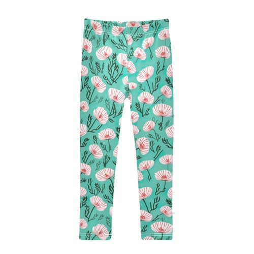 Girls' Leggings Flowers Floral Pink Kids Yoga Tights Pants 1 Pack 20849917