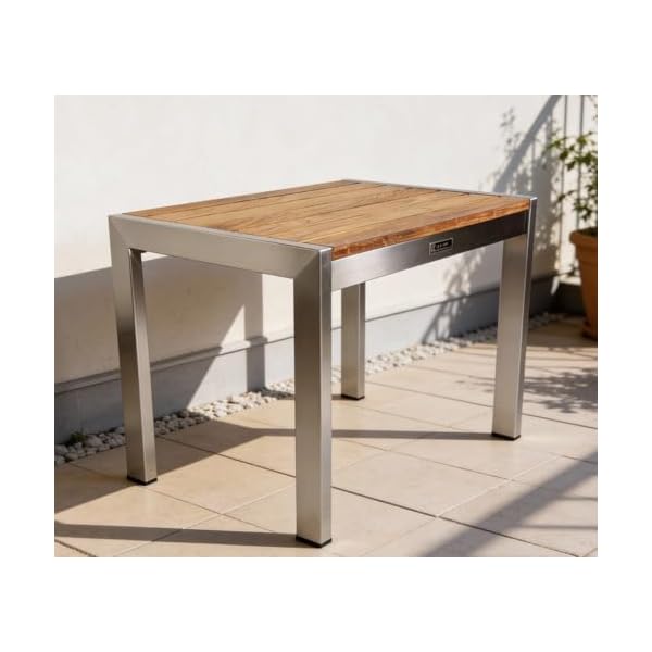 Patioco Beistelltisch Kuba Teak & Edelstahl