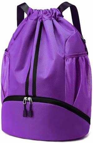 Hoedia Sports Drawstring Backpack - String Swim Gym Bag with Shoe...
