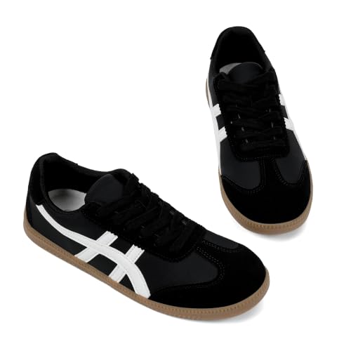 Image of Tigeridea Casual Sneakers for Women Lightweight Lace Up Tennis Shoes | Non-slip Lace Up Fashion Sneaker, Round Toe Retro Walking Shoes, 2026 Trendy Comfortable Trainers