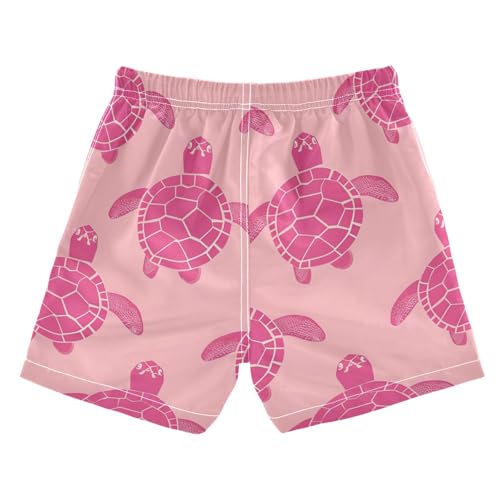 OREZI Boys Swim Trunk Pink Sea Turtle Seamless Bathing Suit for Kids2