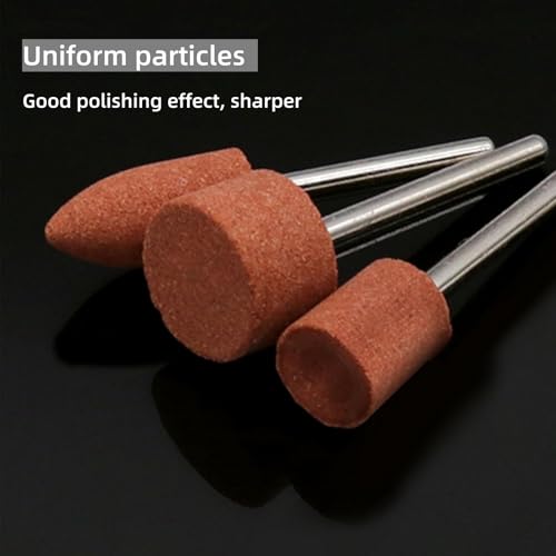 Bamyli 48 Stück Korund Schleifaufsätze Set mit 1/8 Zoll Schaftgröße | 3 Formen für Stein, Metall & Holz | Dremel Zubehör, Polieraufsatz, Entgrater für Bohrmaschine/Akkuschrauber