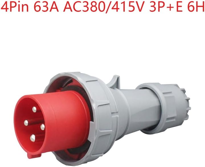 1Set IEC60309 IP67 Waterproof Industrial Connector Plug Socket 5Pin 63A 380V-415V 3P+E+N 6H Waterproof Connector Power Connecting Industrial Surface Mounted Socket Set for Aviation and Industry