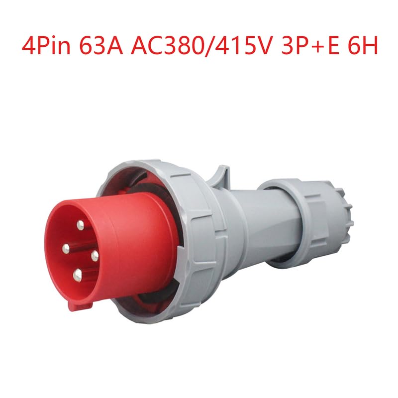 IEC60309 IP67 wodoodporny zestaw gniazd przemysłowych 5 pinów 63 A 380 V-415 V 3P + E+N 6H do lotnictwa i przemysłu.