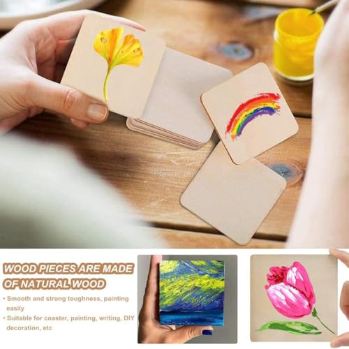 Image of SWAGSTATION MDF Boards for Art and Craft| Craft Material for Resin Art,Mandala Art,Pyrography,Painting Medium Square Costers Blank 4 Inch 6 Pcs