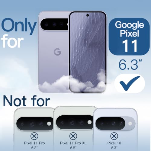 Image of JETech Case for Google Pixel 11, Anti-Yellowing, Clear | Cover Scratch-Resistant, Hard PC Clear Back, Shockproof Protection, TPU Bumper