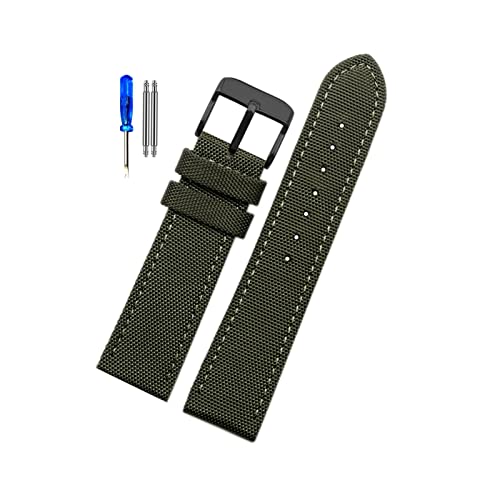 [QOCMDWHBZ] 18/20/22/23/24mm sobN/fvCgobN X|[ciCEHb`Xgbv NH[cEHb` @Bvp(Army Green Black,20mm)