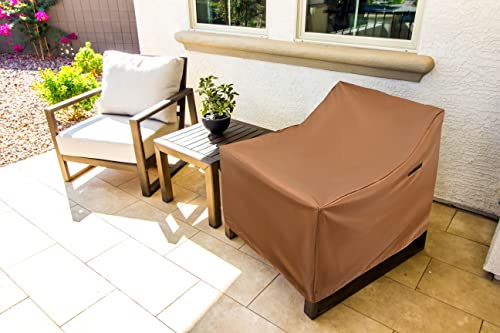 RosieLily Patio Outdoor Chair Covers Waterproof, 600D Heavy Duty Outdoor Furniture Covers for Stackable Chairs, Lawn Patio lounge Deep Seat Cover, 31.5"L x 39.5"D x 32.5"H, 1 Pack, Brown