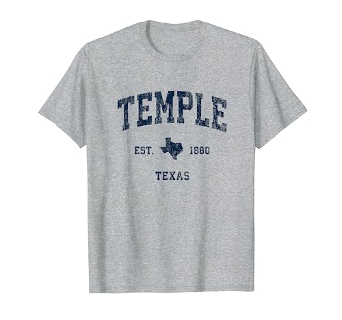 Temple Texas TX Vintage Athletic Navy Sports Design T-Shirt