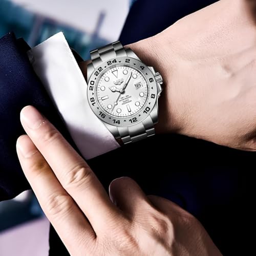 Image of LIGE Fashion Watches for Men Stainless Steel Business Dress Watch Waterproof Analog Quartz Watch with Luminous Date Display Manl Wrist Watch