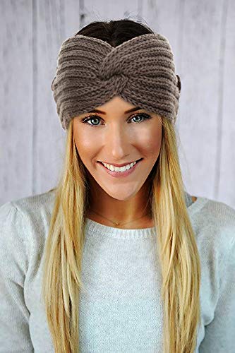 Veejion 4 Pack Women Knitted Warm Twisted Headbands With Buttons For Face Mask Wide Ear Warmer Headwrap Hair Accessories For Outdoor Sports Running #TOP1