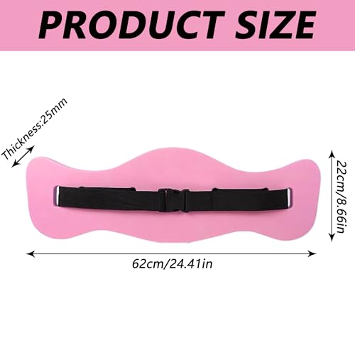 Swim Belt Floatation Belt: EVA Foam Water Aerobics Belt with Adjustable Strap, Flotation Belt Water Belts for Pool Exercise, Buoyancy Belt Swim Kickboard for Beginners Adults Kids (Pink, 24.4