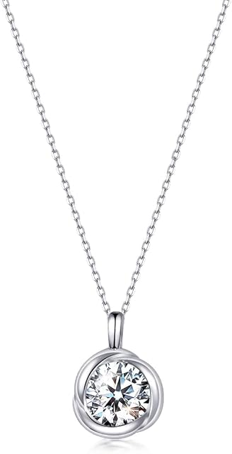 immobird Silver Necklaces for Women with 5A Cubic Zirconia Pendant Necklace 925 Sterling Silver Necklace Gifts for for Wife Mum Her Birthday Valentine's Mothers Day