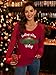 ALIREVERIE Women Christmas Long Sleeve V Neck Striped Top Santa Hat M