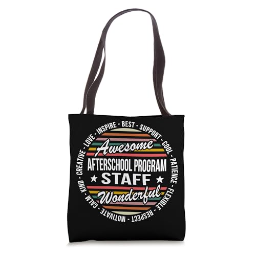 Bolso tote de agradecimiento para personal de programas extracurriculares, con mensaje inspirador