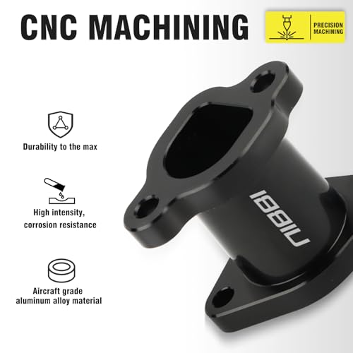 Image of NIBBI Predator 212 Intake Manifold,212 Predator Performance Part Intake Pipe Inlet Manifold For Mini Bike 196cc /212cc /224cc Engine GX160 GX200 225RS(FL-Black)