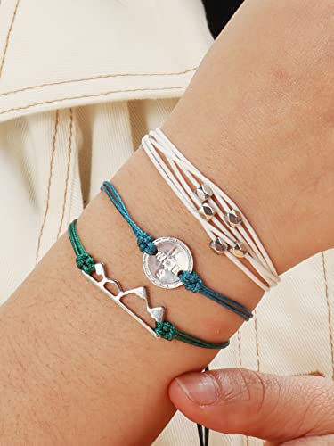 Long Tiantian Sunflower String Bracelets For Teen Girls Braided Braclets Beach Ocean Bracelets Trendy Cute Waterproof Bracelets For Women Bohemian Jewelry (Positive Sunflower Set) #TOP3