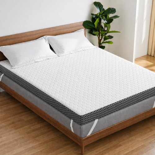 Euro Sleep Cooling Gel Infused Memory Foam Mattress Topper Luxury Hotel Style Ultra Soft & Fluffy Pressure Relief Breathable & Supportive Bed Topper (80x200 5 cm)