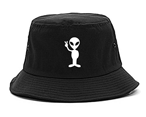Kings Of NY Alien Peace Sign Chest Bucket Hat Black