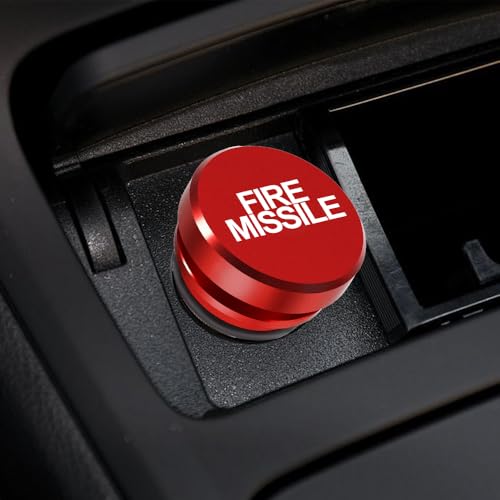 Image of Cigarette Lighter Plug Cover Billet Aluminum Cigarette Lighter Plug, FIRE Missile Button Car Cigarette Lighter, Standard 12 Volt Power Source Aluminum Dustproof Plug Universal Fits Most Vehicles
