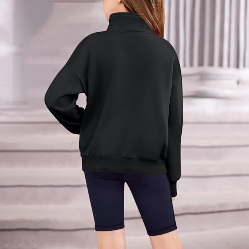 Cute Sweatshirts for Teen Girls Long Sleeve Shirts Zip up Cropped Tops Tween Girl Trendy Preppy Clothes Thumb Hole3