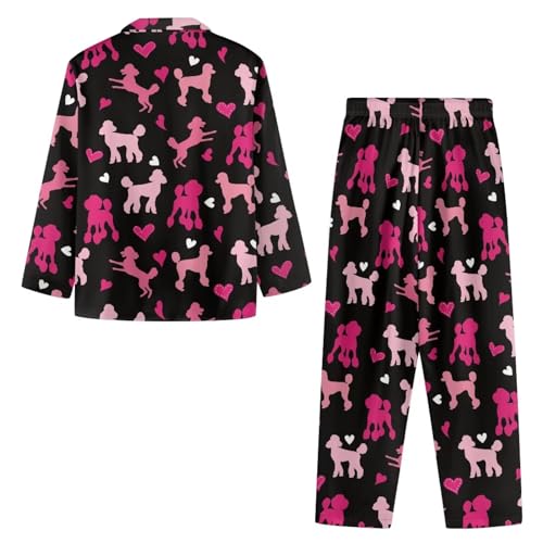 Pyjama femme haut manches longues pantalon imprimé caniche XXL - 6