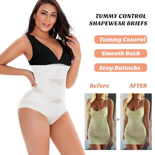 Image of Werena Tummy Control Shapewear Underwear for Women High Waisted Body Shaper Panties Shaping Briefs